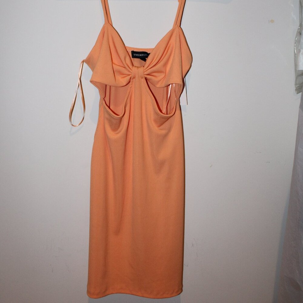 Orange Cutout Mini Dress